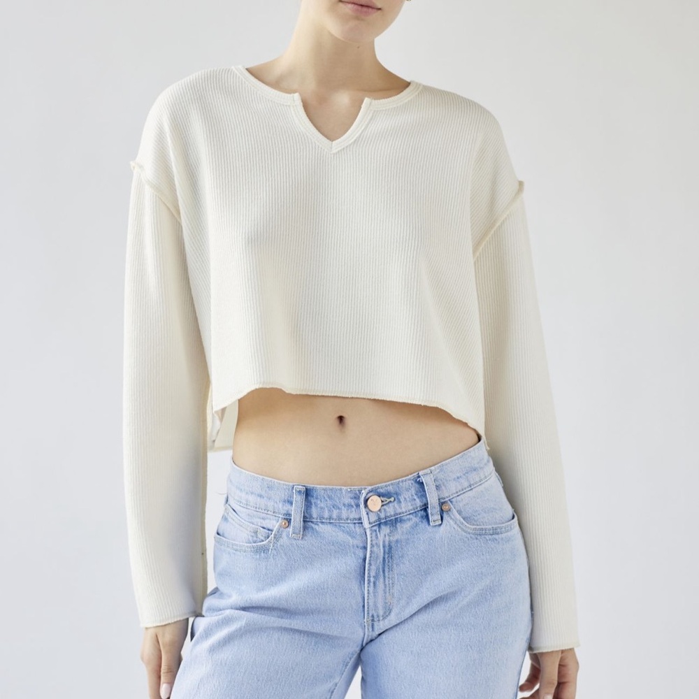 UO Parker notch neck long sleeve top